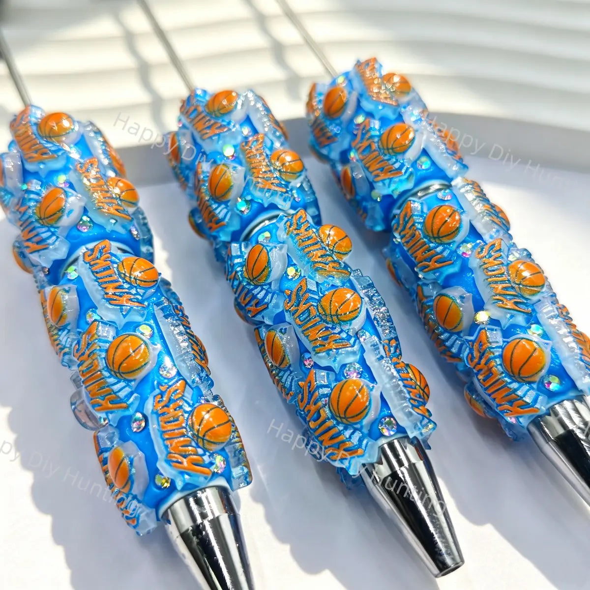 New York Knicks Basketball Team Beadable Pens Wholesale, Matches All Focal Beads & Pen Toppers
