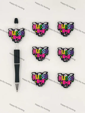 Handmade Beadable Pen with Nurse Medical Silicone Beads