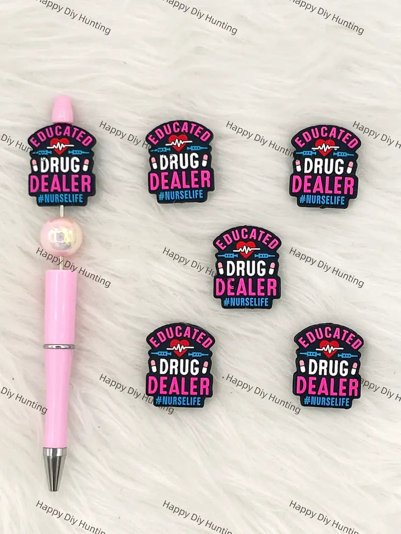 Handmade Beadable Pen with Nurse Life Silicone Beads