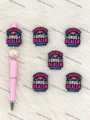 Handmade Beadable Pen with Nurse Life Silicone Beads