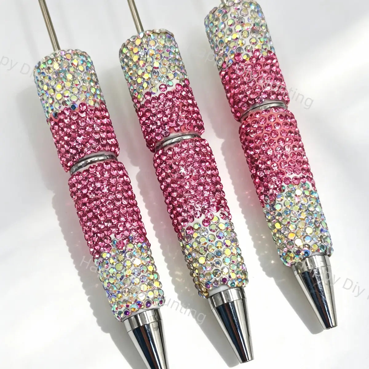 Ombre Rhinestone Beadable Pens Wholesale, Matches All Focal Beads & Pen Toppers