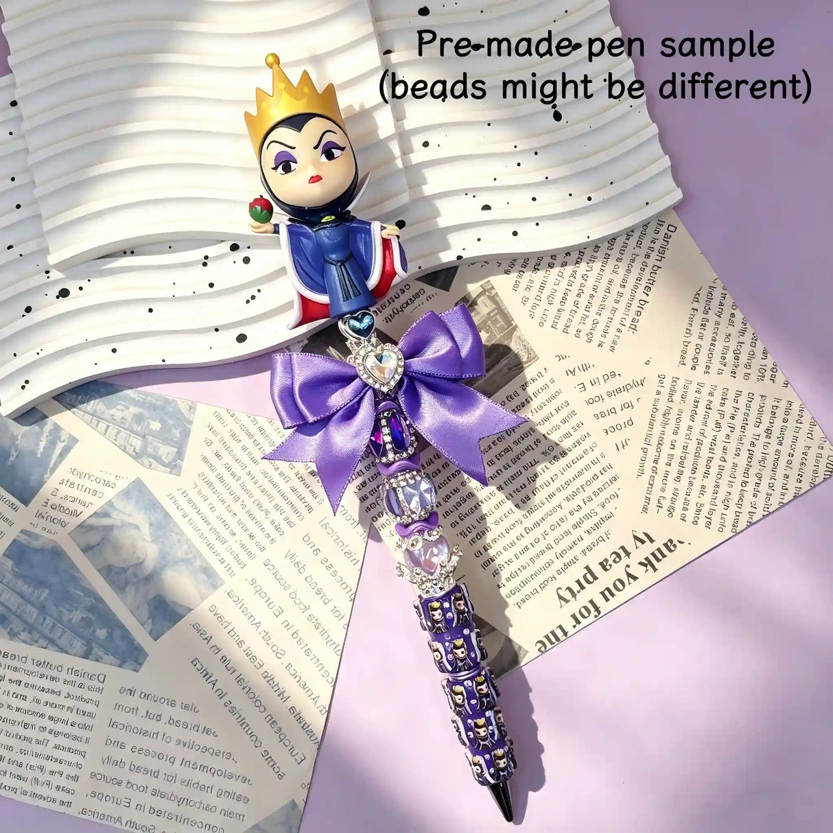 fantasy villain figure pre‑made beadable pens, finished handmade decorative collectible pens for gift and collection