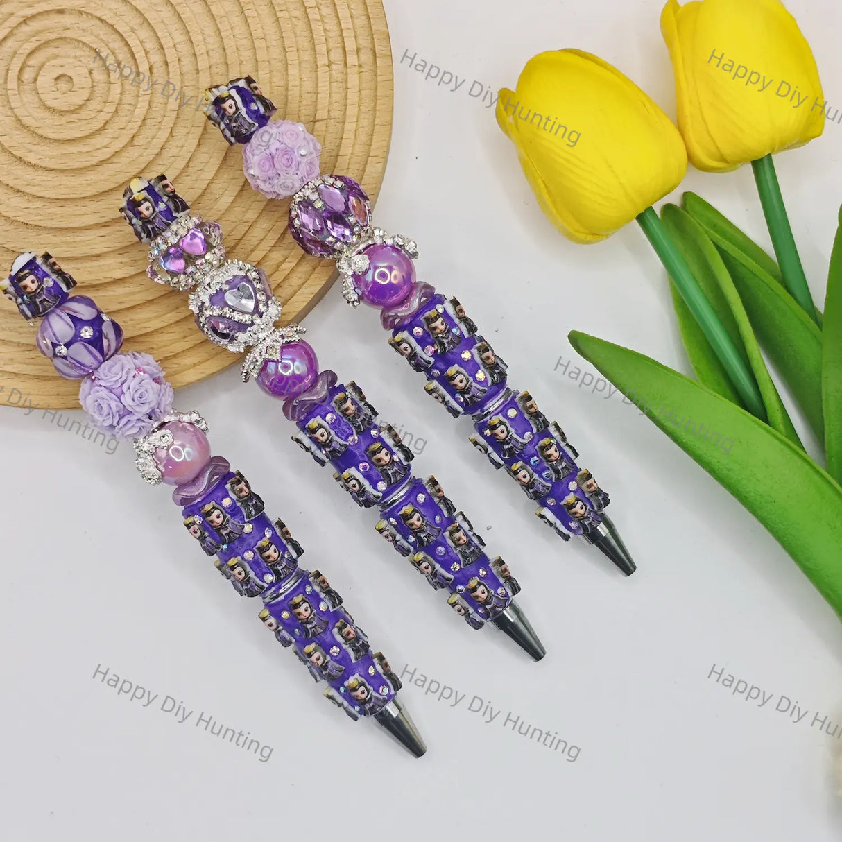 Purple Queen DIY Beadable Pens Wholesale, Beadable Pens Supplies