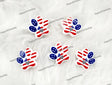 Patriotic Pet Paw Silicone Focal Beads for Country Pride Beadable Pen