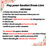 Pay Your Basket for the Live sale ( Pls read description)