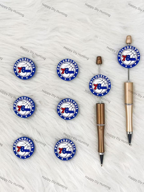 Philadelphia 76ers Silicone Focal Beads Wholesale, silicone focal beads for pens