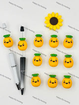 Handmade Beadable Pen with 3D Lovely Pineapple Silicone Beads