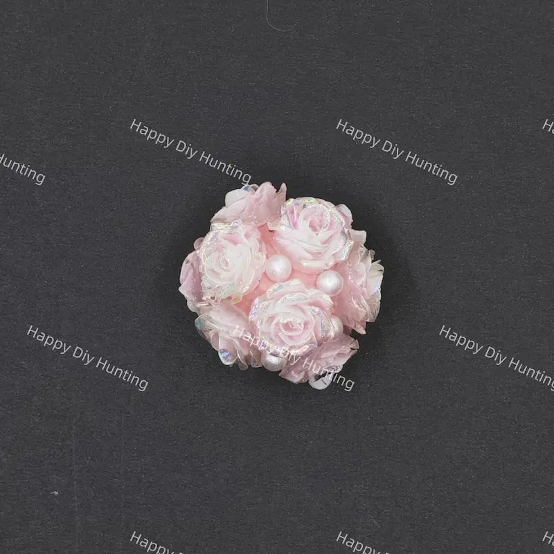 Pink 20mm 3D acrylic pearl rose flower beads for beadable pen jewelry making