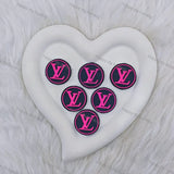 Pink Black Round LV Silicone Focal Beads For DIY Beadable Pens
