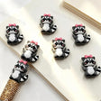 Pink Bow Raccoon Silicone Focal Beads, large hole decorative beads for DIY beadable pen, keychain and handmade craft supplies