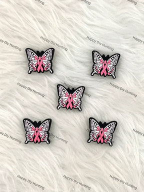 Pink Butterfly Silicone Focal Beads for DIY Beadable Pen Making