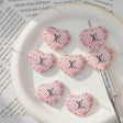 Soft Pink Gradient Scattered Floral Print Flat Heart Acrylic Focal Beads, Double Sided Decorative Acrylic Beads For DIY Beadable Pen Keychain Bracelet Handmade Craft Supplies