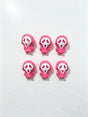 3D pink ghost face PVC pen topper for DIY beadable pen craft & gothic handmade jewelry making