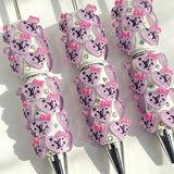 Pink Heart Bow LV Beadable Pens Wholesale,Matches All Focal Beads & Pen Toppers