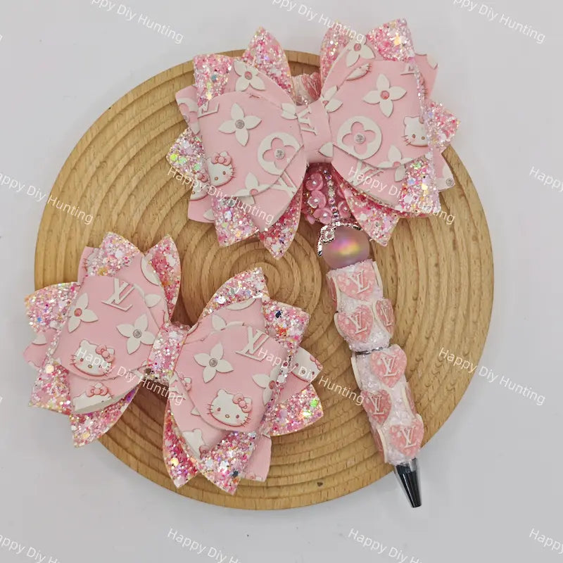 Pink LV Bow Beads For DIY Beadable Pens