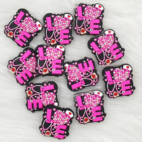 Pink Love Nurse Silicone Focals for Heart Nurse Beadable Pen Craft