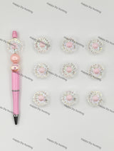 Pink Sunflower Acrylic Beads