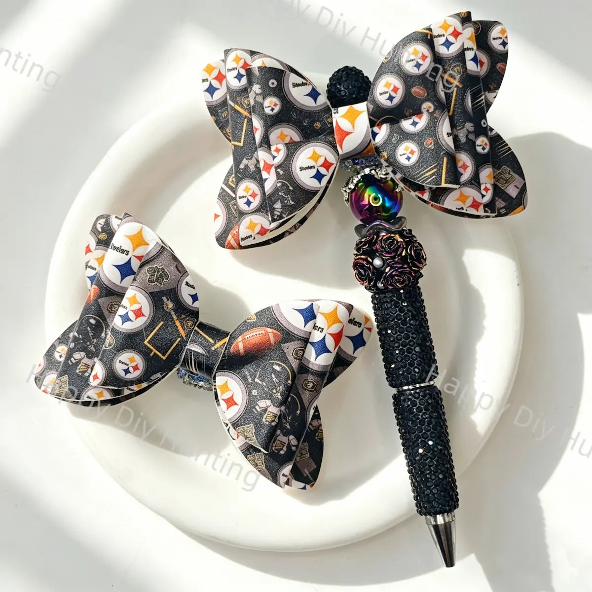 Pittsburgh Steelers Bow Beads for DIY Beadable Pens