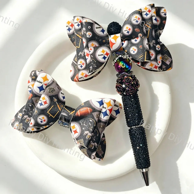 Pittsburgh Steelers Bow Beads for DIY Beadable Pens