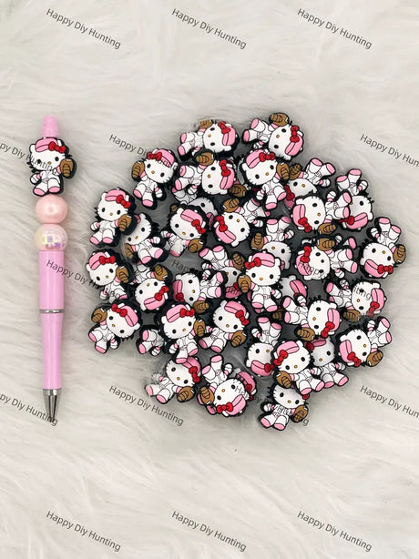 Playful Cat Silicone Focal Beads Wholesale for Pen DIY