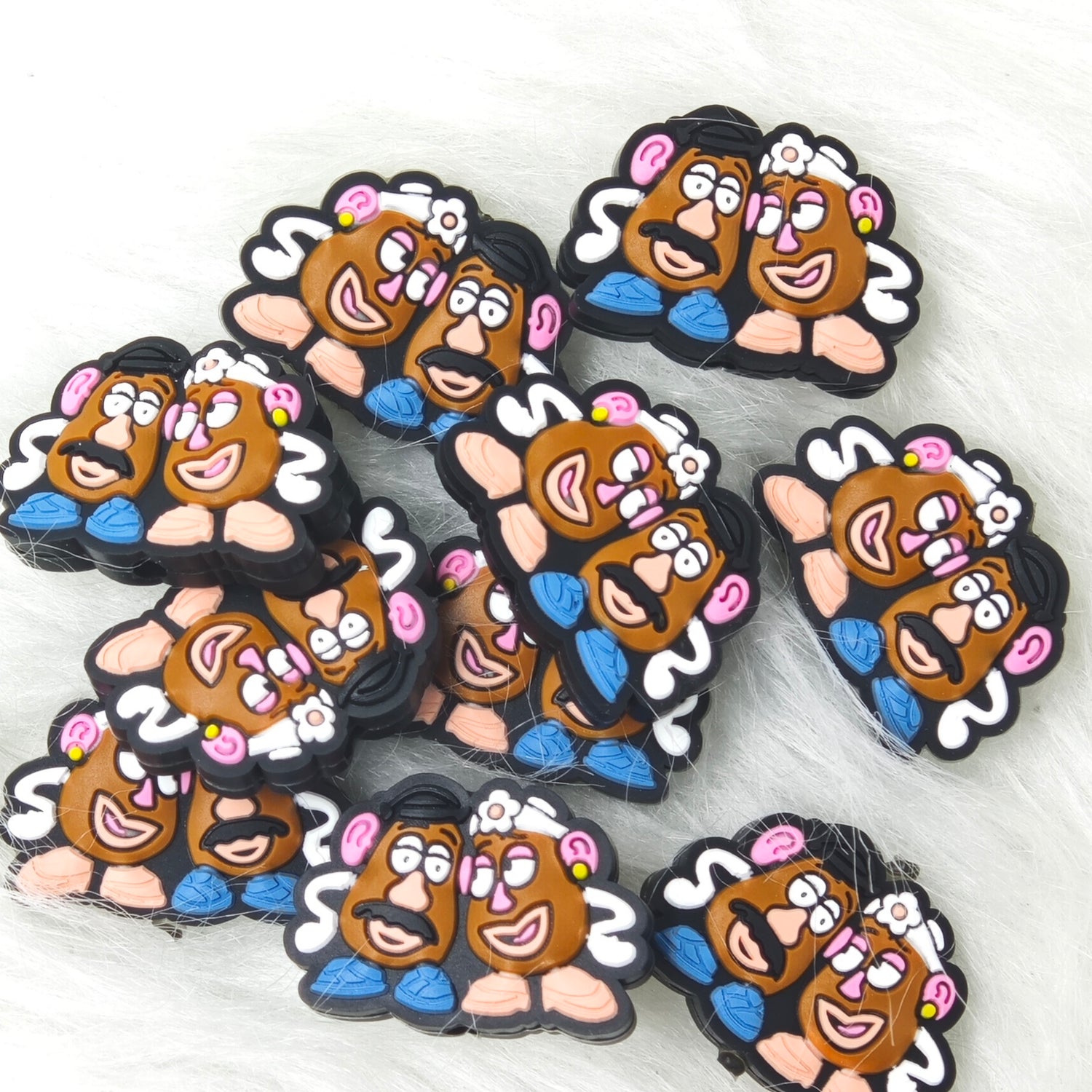 Potato Couple Silicone Focal Beads Wholesale, character focal beads