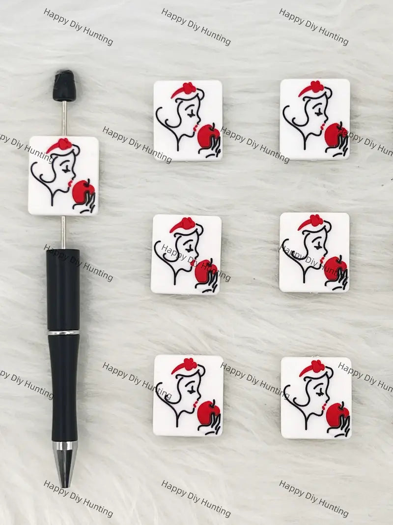 Handmade Beadable Pen with Fairytale Silicone Beads