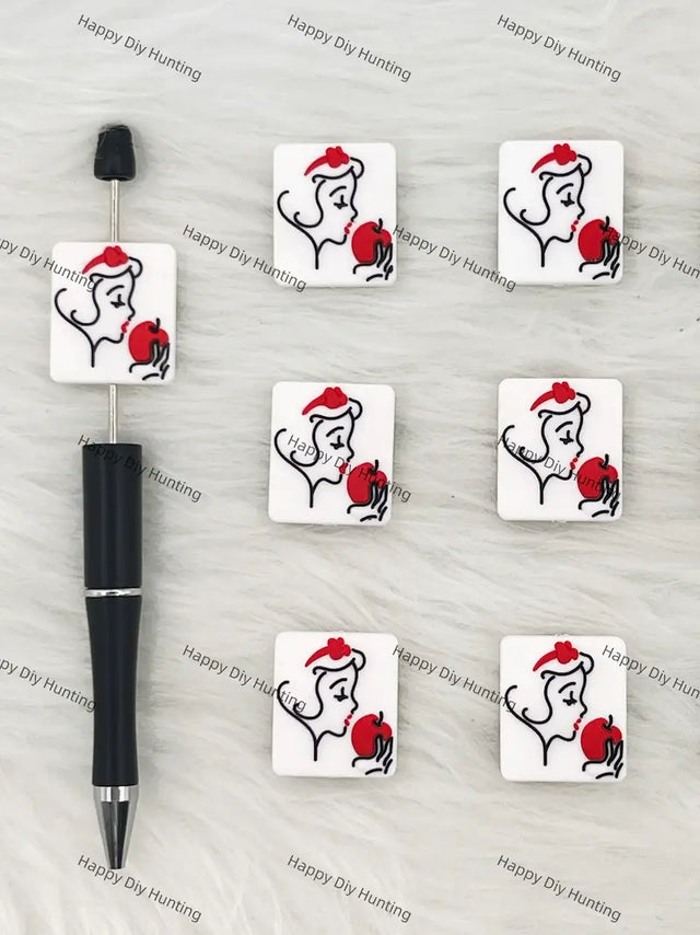 Handmade Beadable Pen with Fairytale Silicone Beads