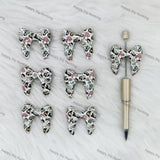 Handmade Beadable Pen with 3D Princess Bowknot Silicone Focal Beads