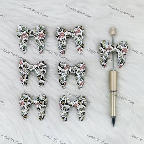 Handmade Beadable Pen with 3D Princess Bowknot Silicone Focal Beads
