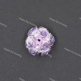 Purple 20mm 3D acrylic pearl rose flower beads for beadable pen jewelry making