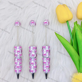 Purple Hood Devil Girl DIY Beadable Pens Wholesale, Beadable Pens Supplies