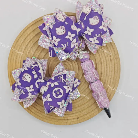 Purple LV Bow Beads For DIY Beadable Pens