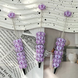 Purple Luxury LV Print Heart Beadable Pens Wholesale, Matches All Focal Beads & Pen Toppers
