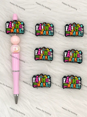 Handmade Beadable Pen with Positive Quote Silicone Beads