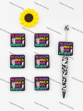 Handmade Beadable Pen with Funny Quote Silicone Beads