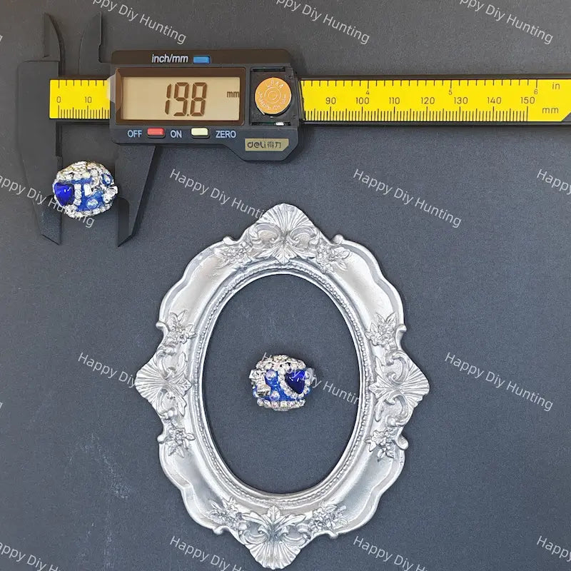 20mm Silver Bow Heart Rhinestone Beads for DIY Beadable Pens