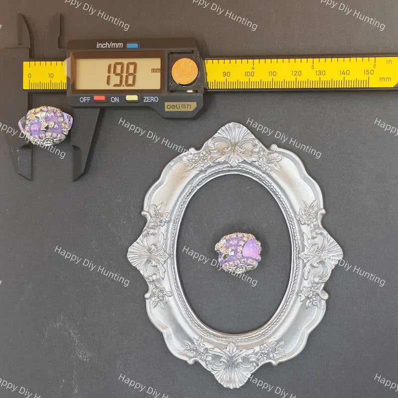 20mm Silver Bow Heart Rhinestone Beads for DIY Beadable Pens