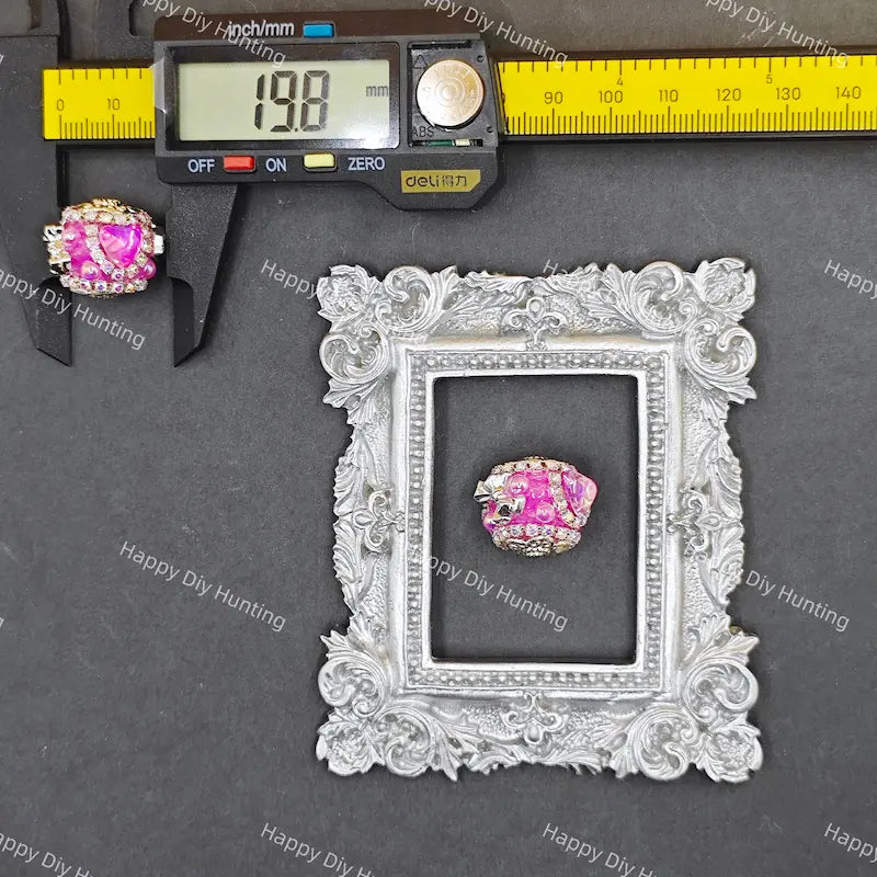 20mm Silver Bow Heart Rhinestone Beads for DIY Beadable Pens