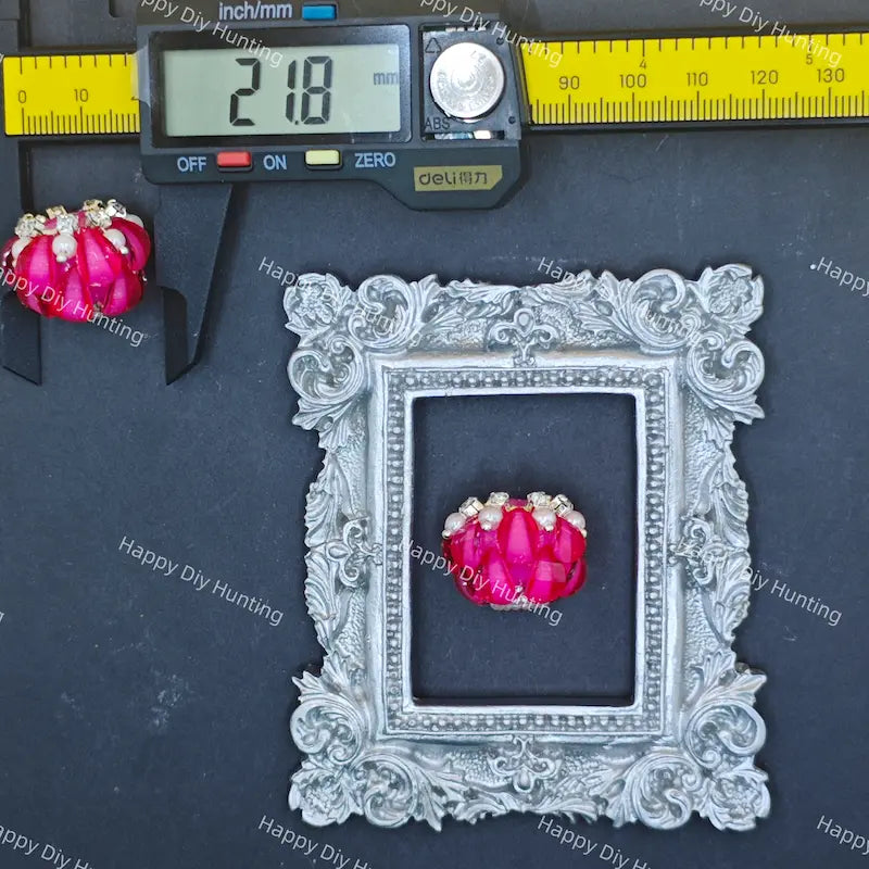 22mm Silver Pearl Flower Rhinestone Beads for DIY Beadable Pens