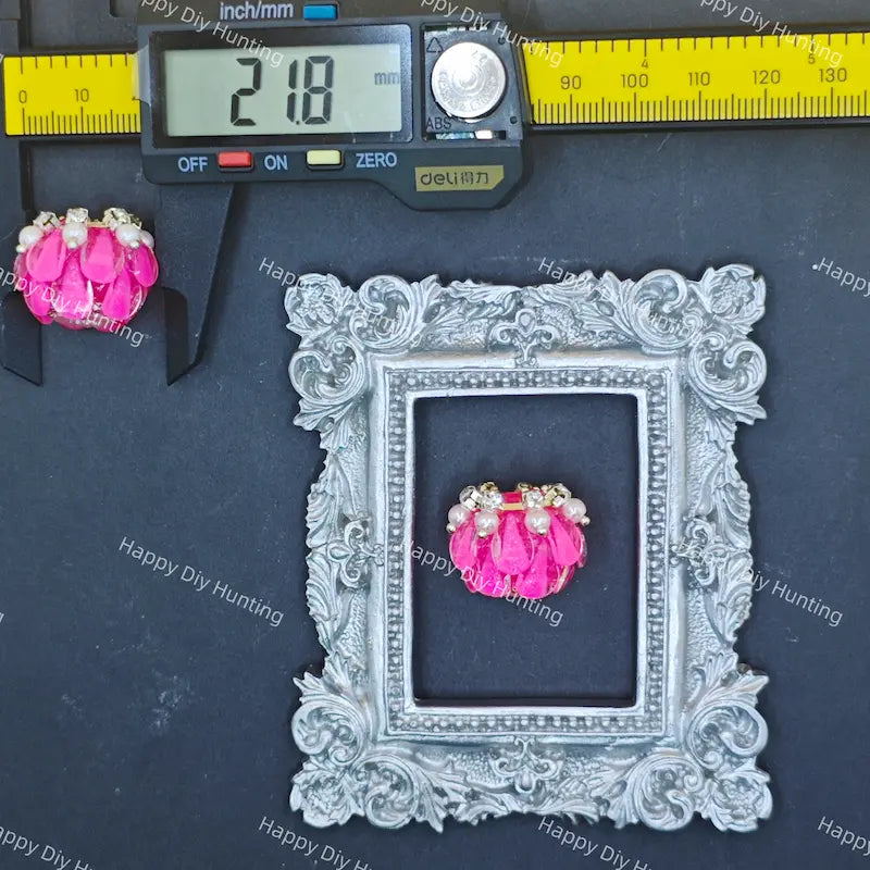22mm Silver Pearl Flower Rhinestone Beads for DIY Beadable Pens