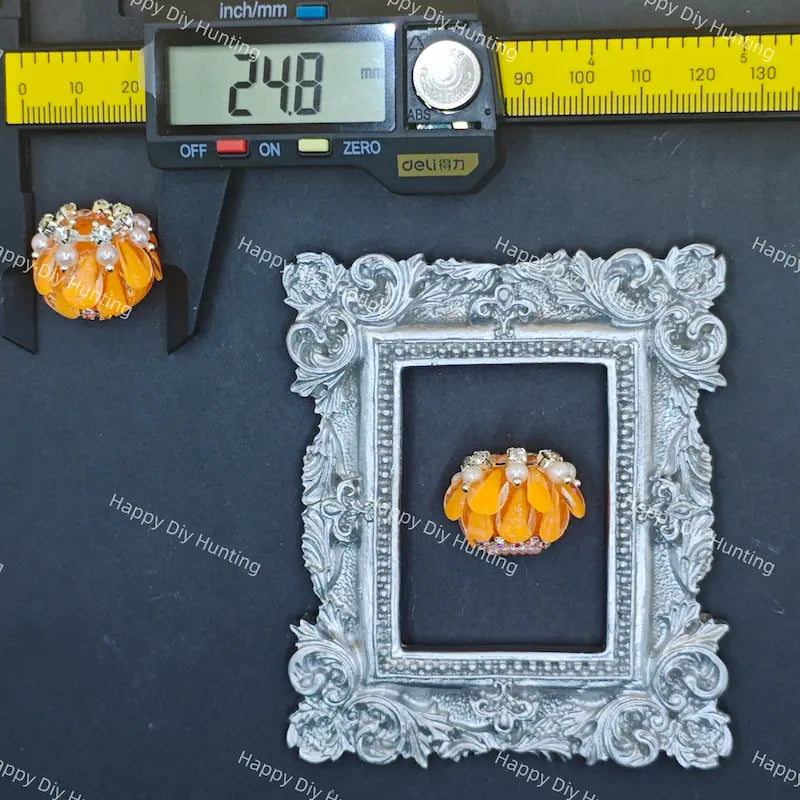 25mm Silver Pearl Flower Rhinestone Beads for DIY Beadable Pens