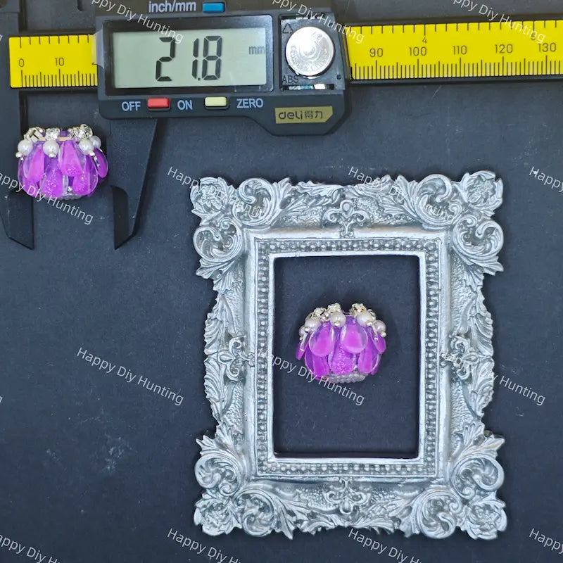 22mm Silver Pearl Flower Rhinestone Beads for DIY Beadable Pens