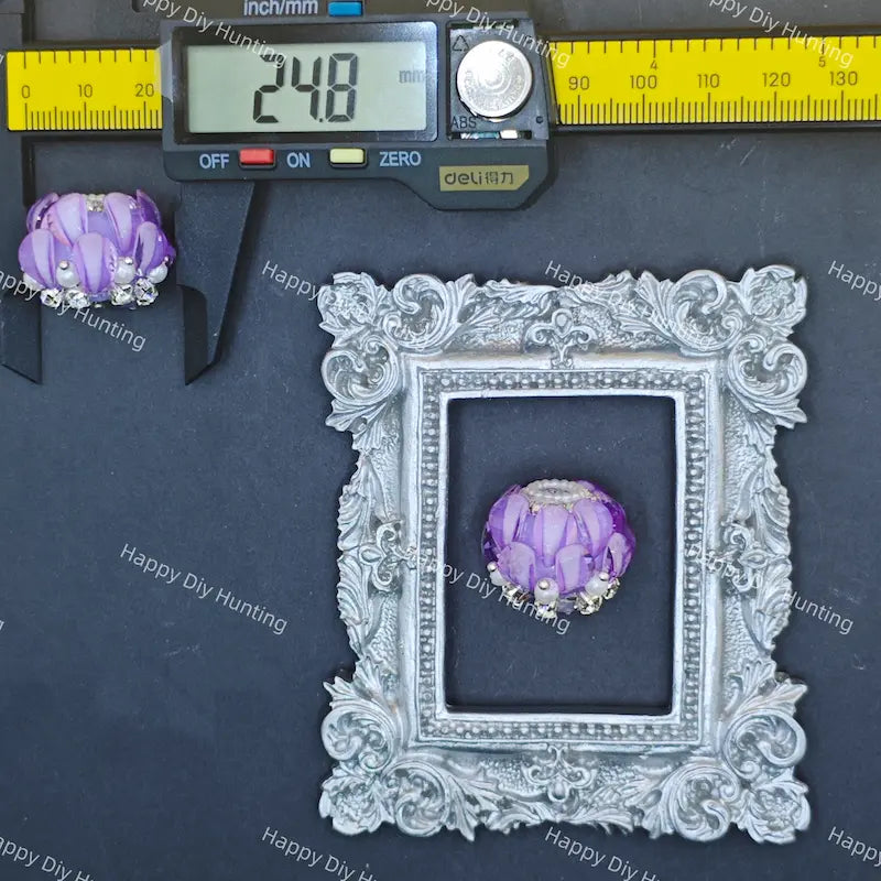 25mm Silver Pearl Flower Rhinestone Beads for DIY Beadable Pens