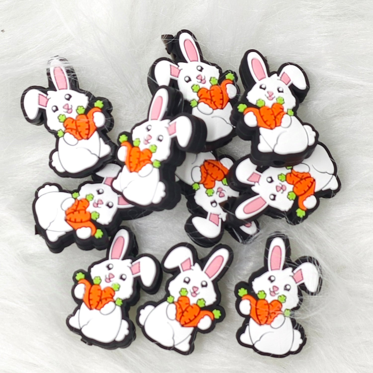 Rabbit Silicone Focal Beads for Easter Day