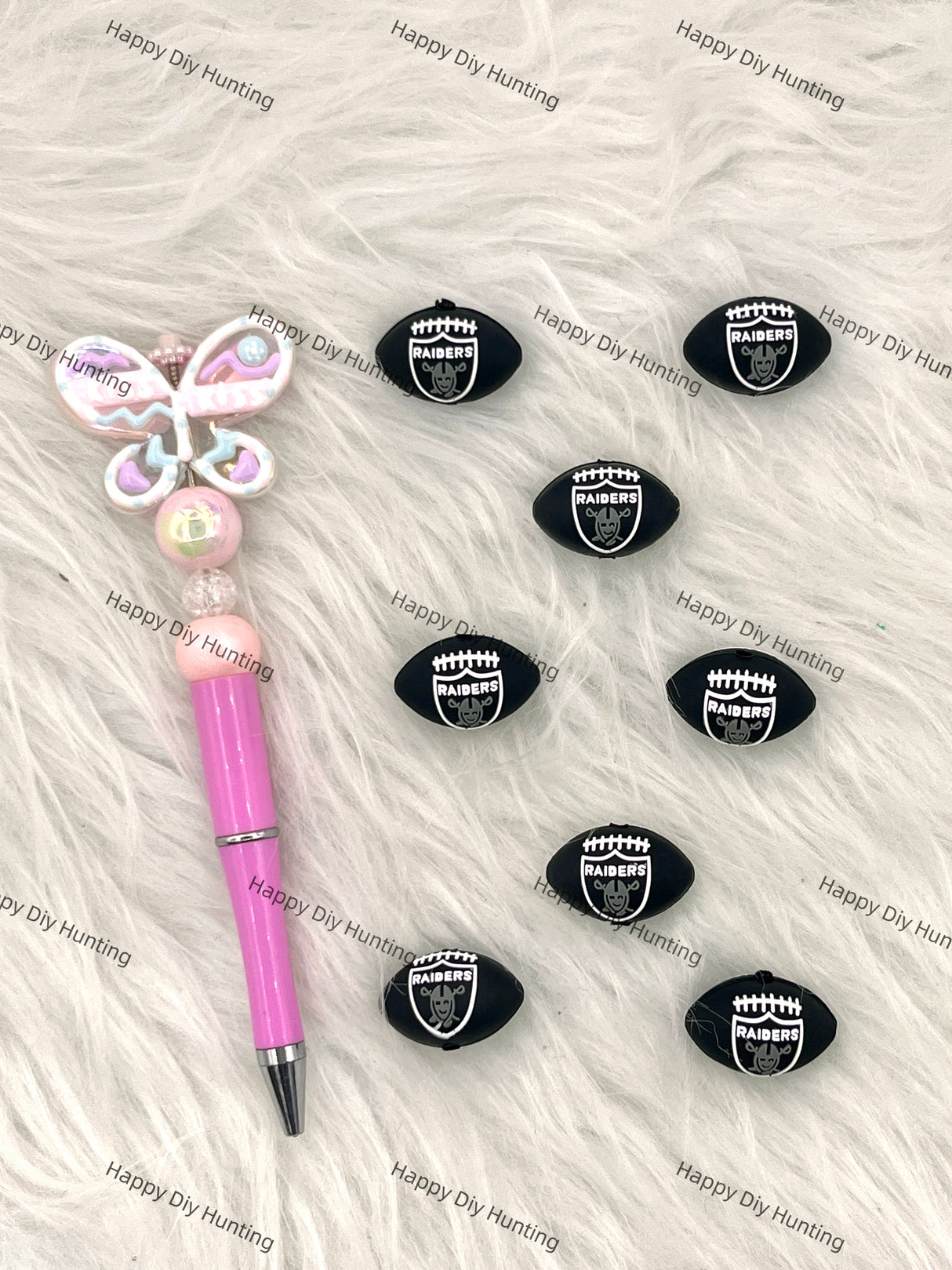 Raiders Football Team Silicone Focal Beads 