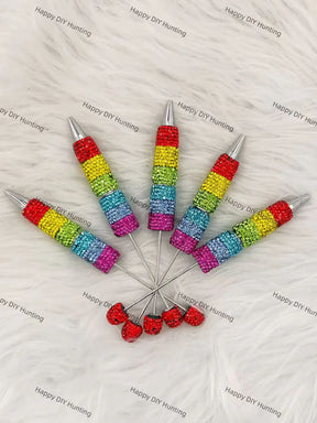 Rainbow Beadable Pens Bulk Food Grade Silicone DIY Craft Pen