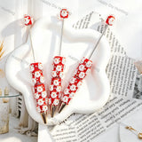 red 3d santa claus christmas beadable pens for diy handmade holiday stationery crafts wholesale