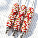 red 3d snowman christmas beadable pens for diy handmade holiday stationery crafts wholesale