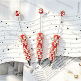 red 3d snowman christmas beadable pens for diy handmade holiday stationery crafts wholesale