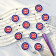 red blue circular sport themed silicone focal beads for diy beadable pen handmade craft wholesale